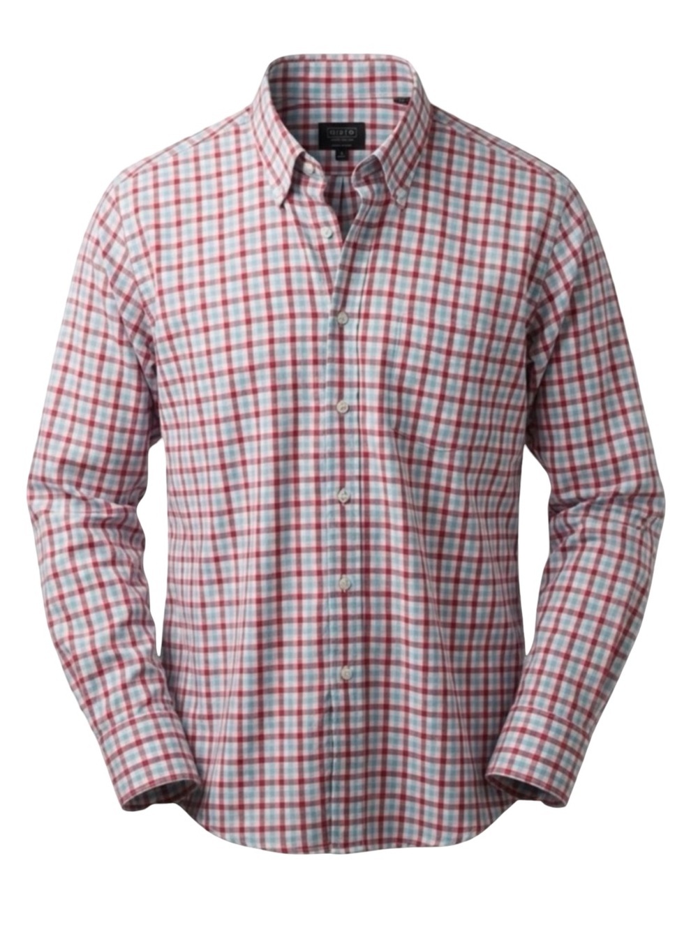 Mirto Men's Gingham Check Button-Down Shirt | Red & Blue | Luxury | Spain | XXL